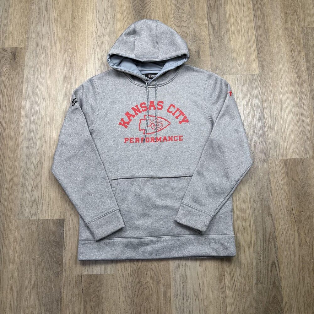 Kansas City Chiefs Sweatshirt Hoodie Mens Medium Gray NFL Football Under Armour